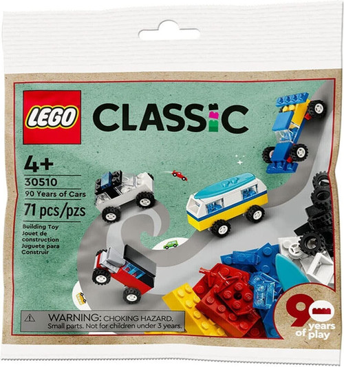 LEGO Classic 30510 90Years of Cars 71 Piece Iconic Polybag 4 Mini Build Builders