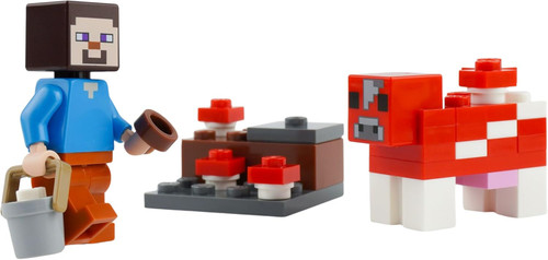 LEGO Minecraft Mini Set: Steve with Mooshroom Cow Minifigure