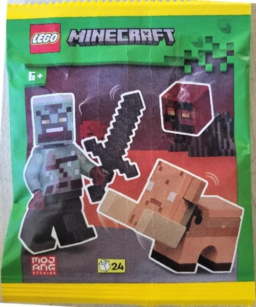 LEGO Minecraft: Orc Warrior Minifigure with Baby Hoglin and Magma Cube - Ages 6+