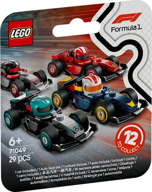 LEGO F1 Collectible Race Cars Toys - Get 1 of 12 Mini Car Models with Drivers Helmets & Moving Wheels - 71049 - Formula 1 LEGO F1 Collectible Race Cars Toys - Get 1 of 12 Mini Car Models with Drivers Helmets & Moving Wheels - 71049 - Formula 1