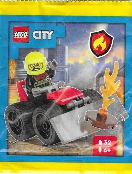 LEGO City: Firefighter Minifigure with Buggy and Fire - Ages 6+