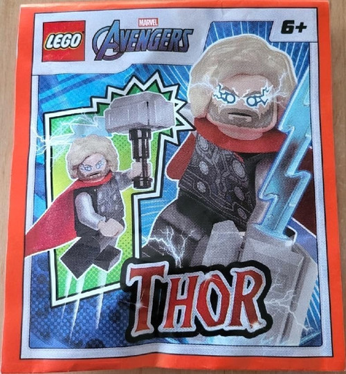 LEGO Marvel Superheroes: Thor Minifigure with Mjölnir and Lightning - Ages 6+
