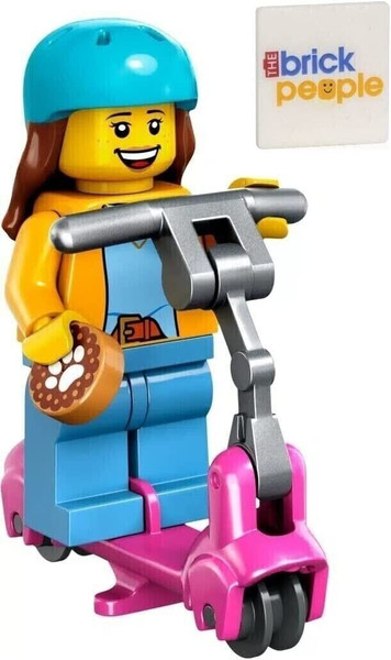 LEGO City: Girl Rider Minifigure with Pink Scooter and Tree Scenery