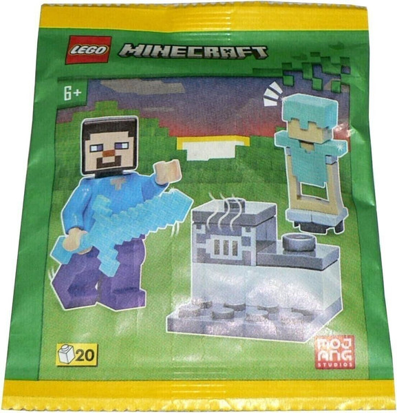 LEGO Minecraft: Steve Minifigure with Furnace and Diamond Armor