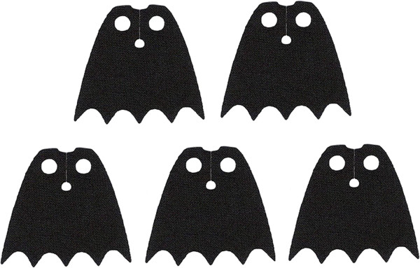 LEGO Star Wars Black Batman Capes - Lot of 5 - Spongy Fabric