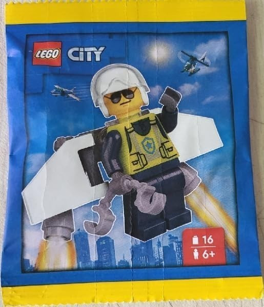 LEGO City: Police Officer Minifigure with Jet Pack - Ages 6+