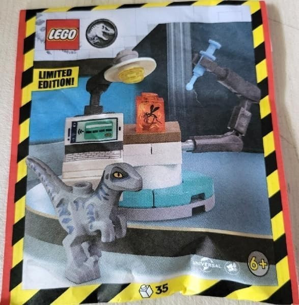 LEGO Jurassic World: Baby Raptor with Lab Bench and Mosquito Amber - Ages 6+