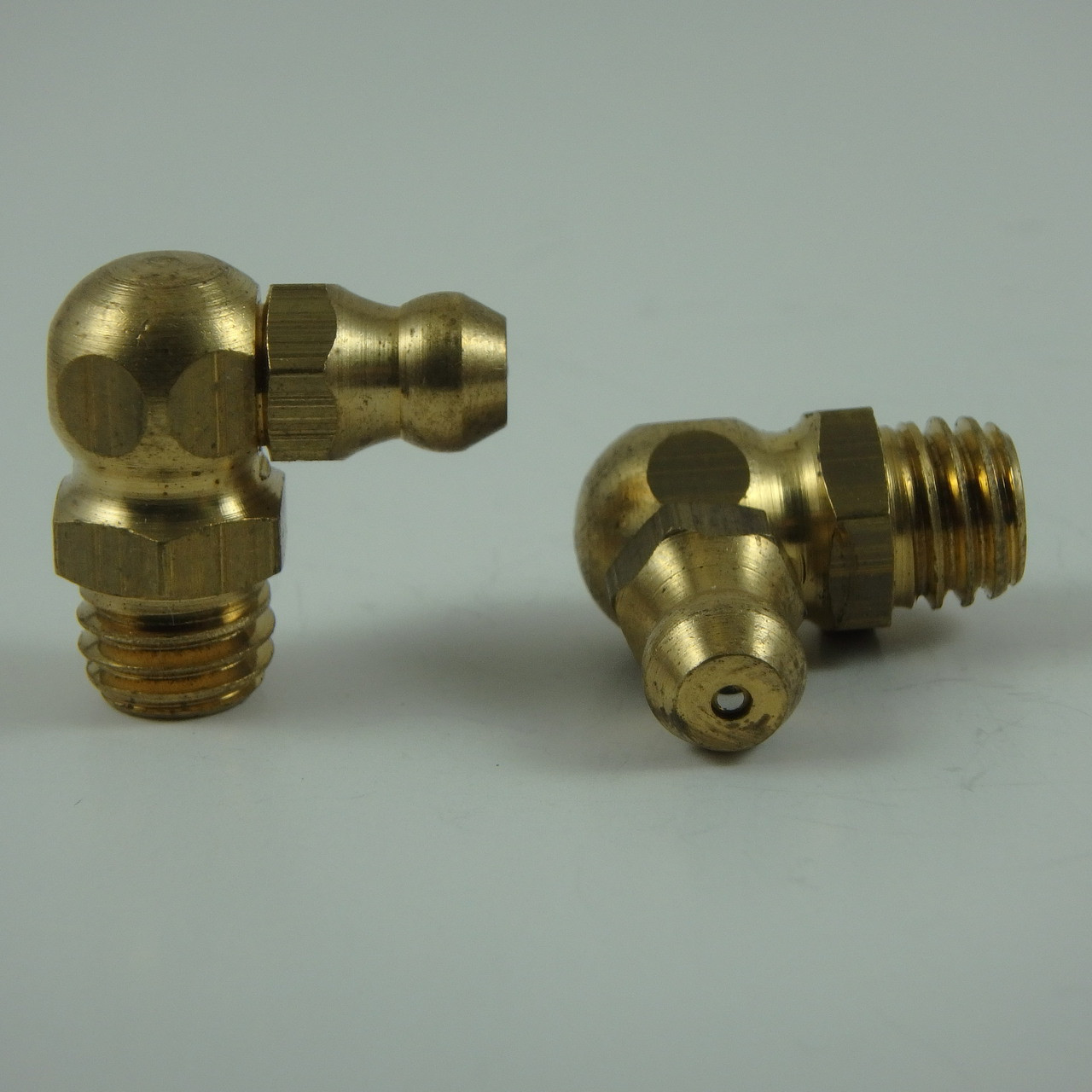 M8 x 1.25mm Brass 90° Metric Grease Zerk Fitting 1 Pc - ZerksPlus