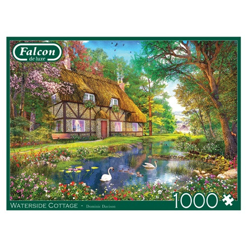Waterside Cottage by Dominic Davison, 1000 pieces Falcon Jigsaw Puzzle, Things2do, Jigsawpuzz