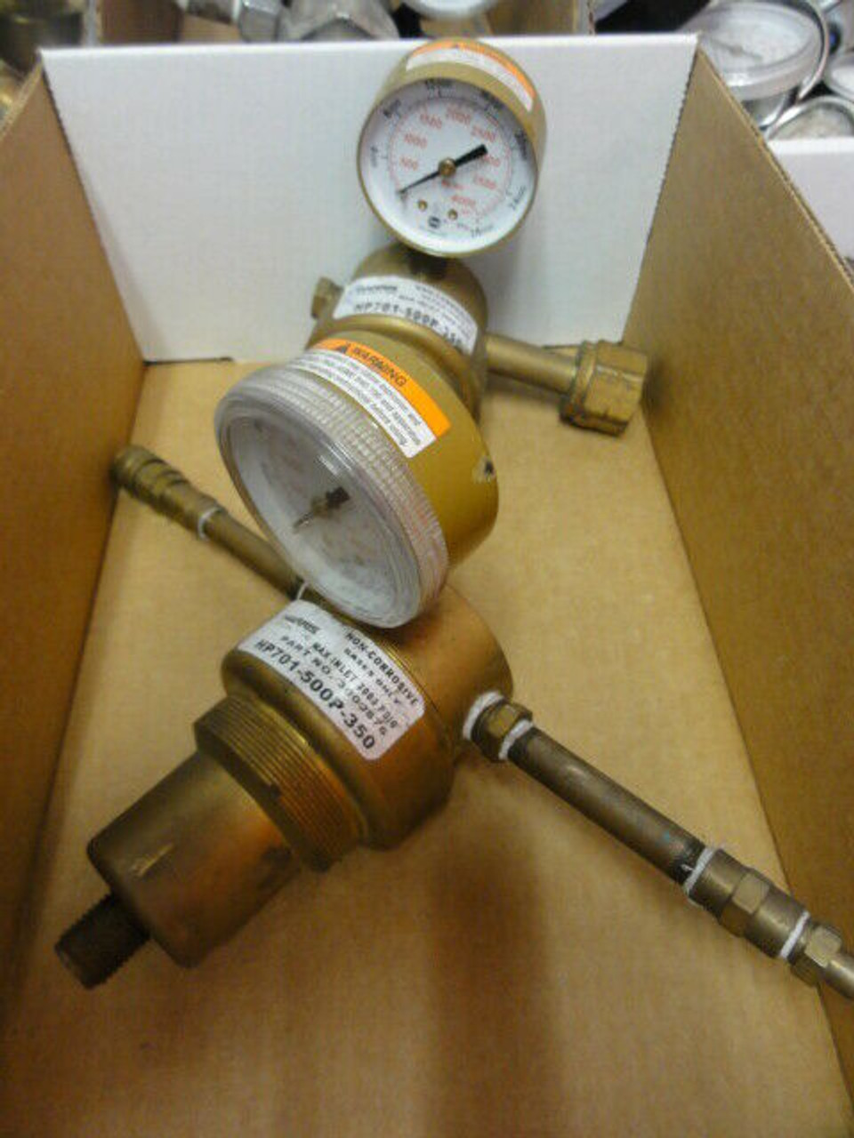 (2) Harris HP701-500P-350 Non Corrosive Gas Regulators, 3000 PSIG, P/N: 3000876