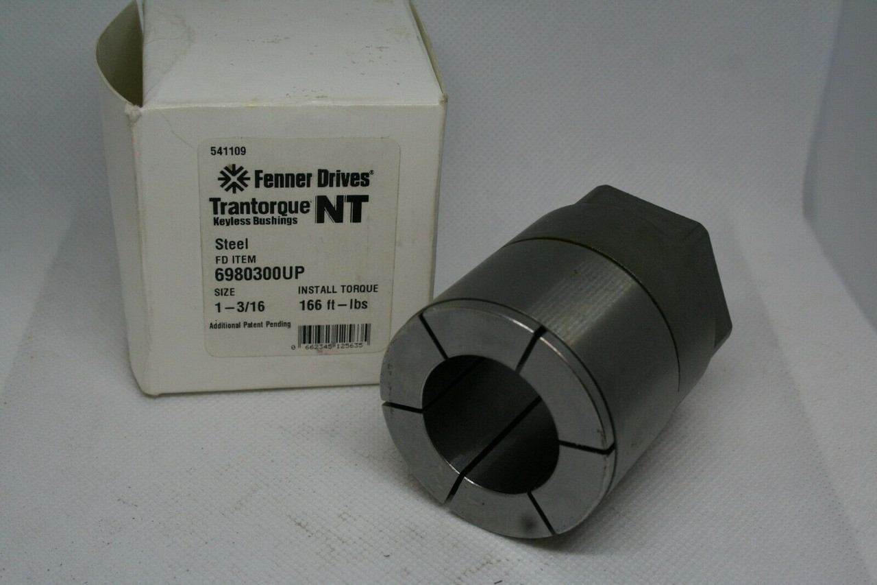 FENNER DRIVES 6980300UP TRANTORQUE NT KEYLESS BUSHING, Size: 1-3/16, 166ft-lbs