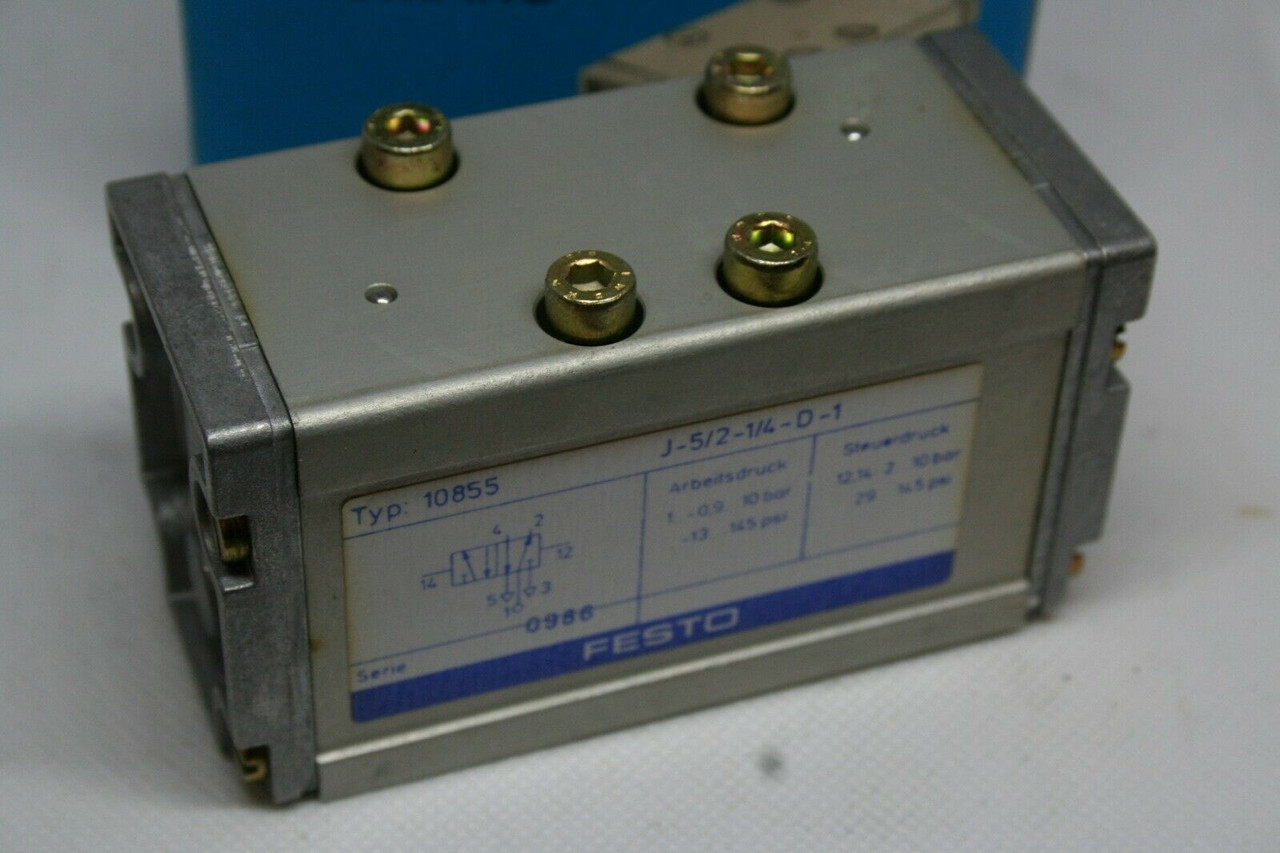 Festo Type 10855 Pneumatic Pilot Operated Valve J-5/2-1/4-D-1