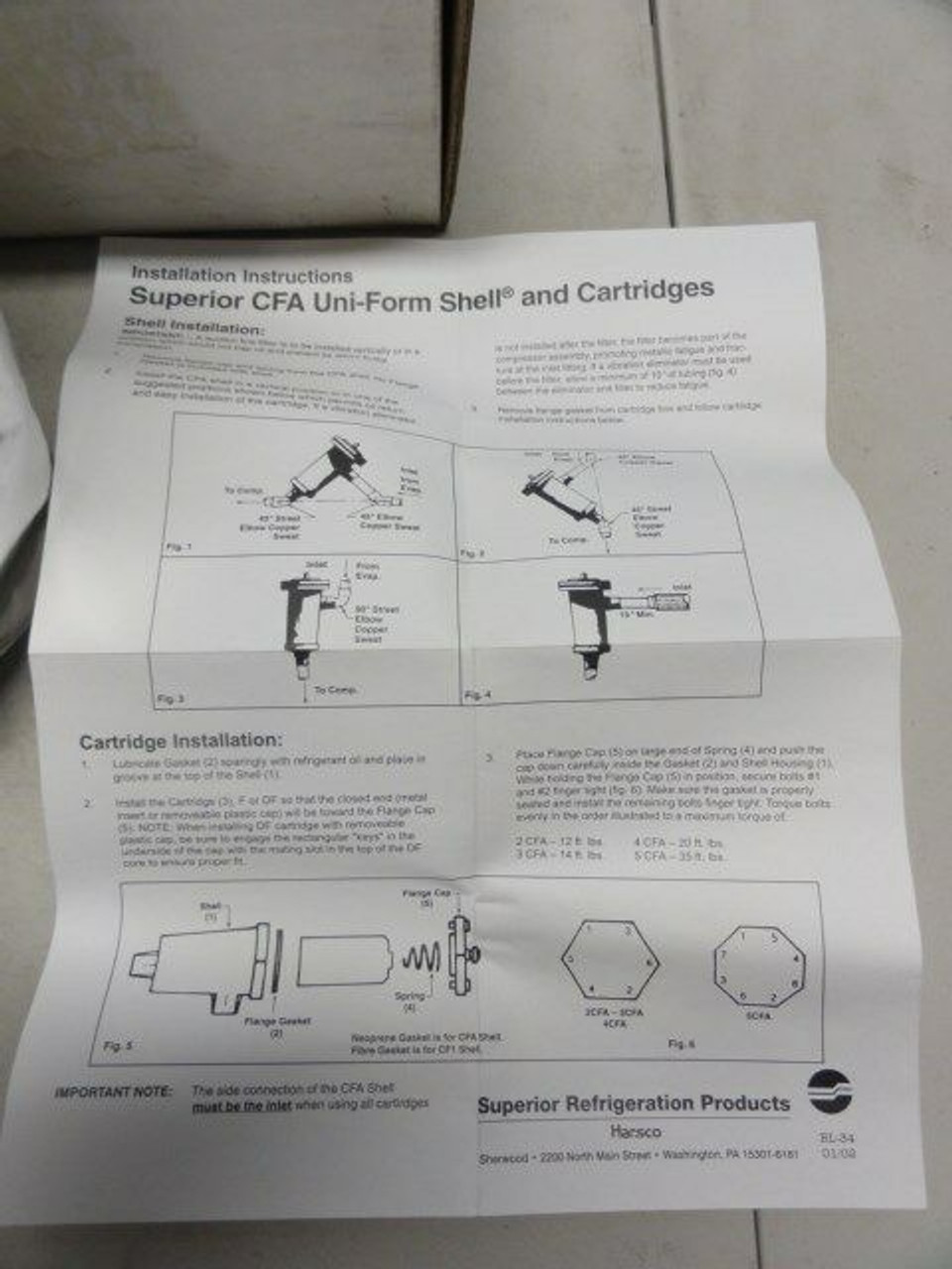 HARSCO SUPERIOR REFRIGERATIO UNI-FORM FILTER CARTRIDG **New**