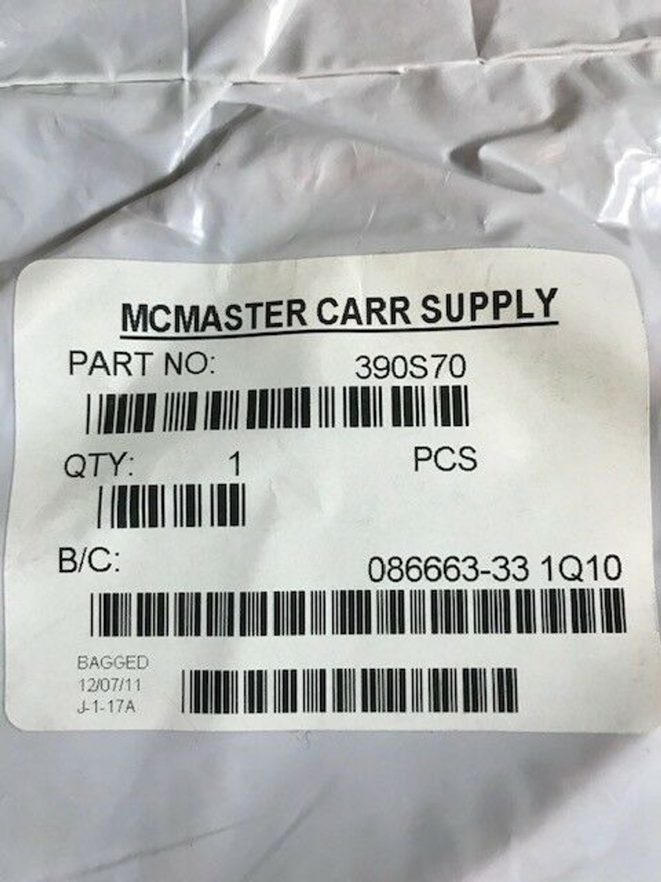 Lot of 6 McMASTER CARR SUPPLY ORINGS PART NO. 390S70 BG Industrial