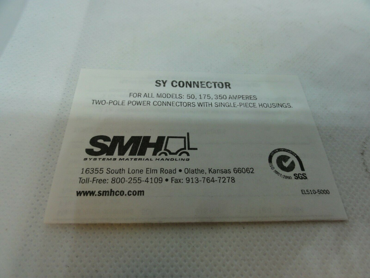 NEW* SMH TOTAL SOURCE SY6320G1 BREAKAWAY CONNECT W/ CONTACTS (350 GRAY CONN 2/0)