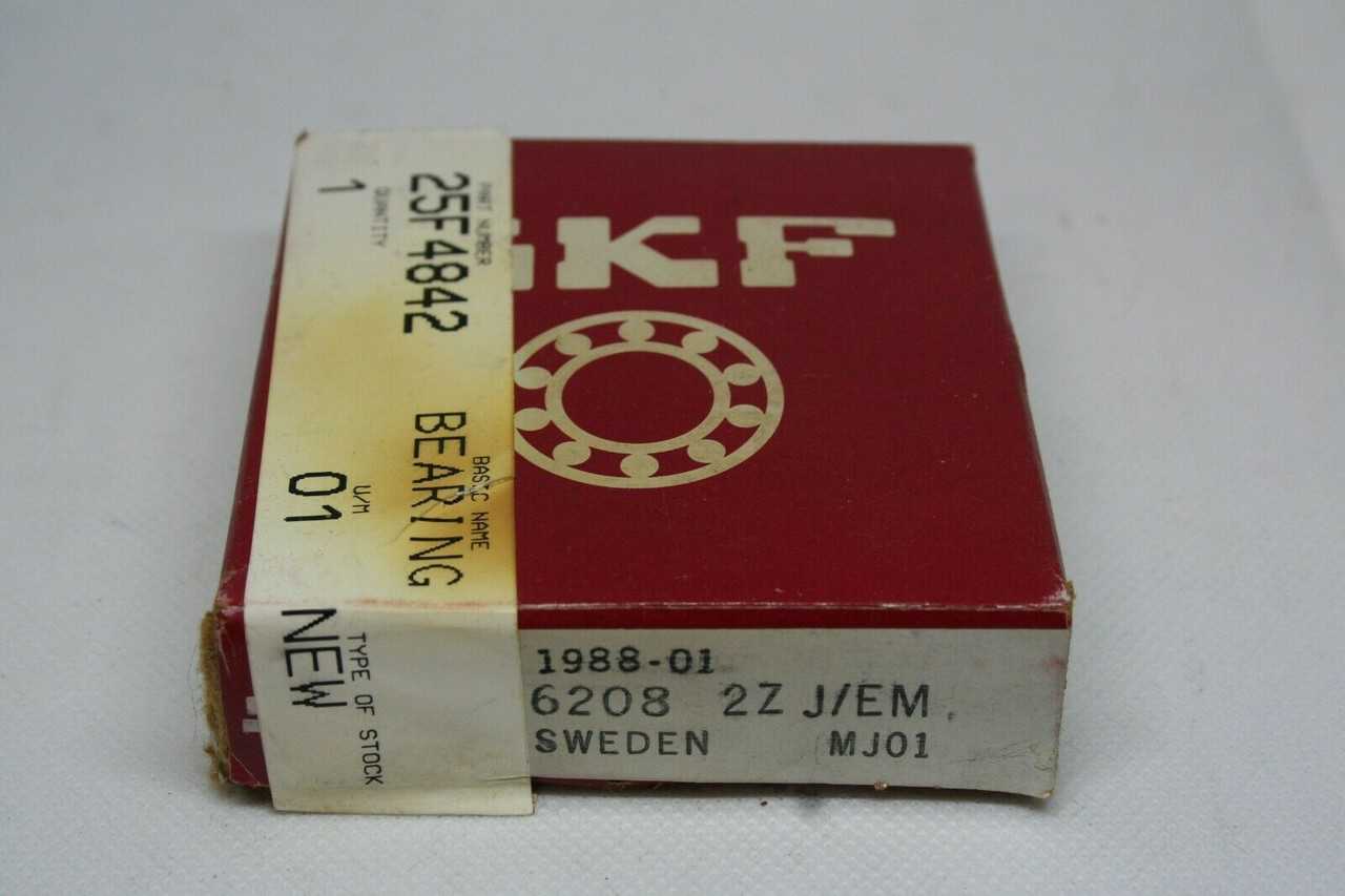 SKF MODEL 6208 2ZJ/EM BEARING *NEW*