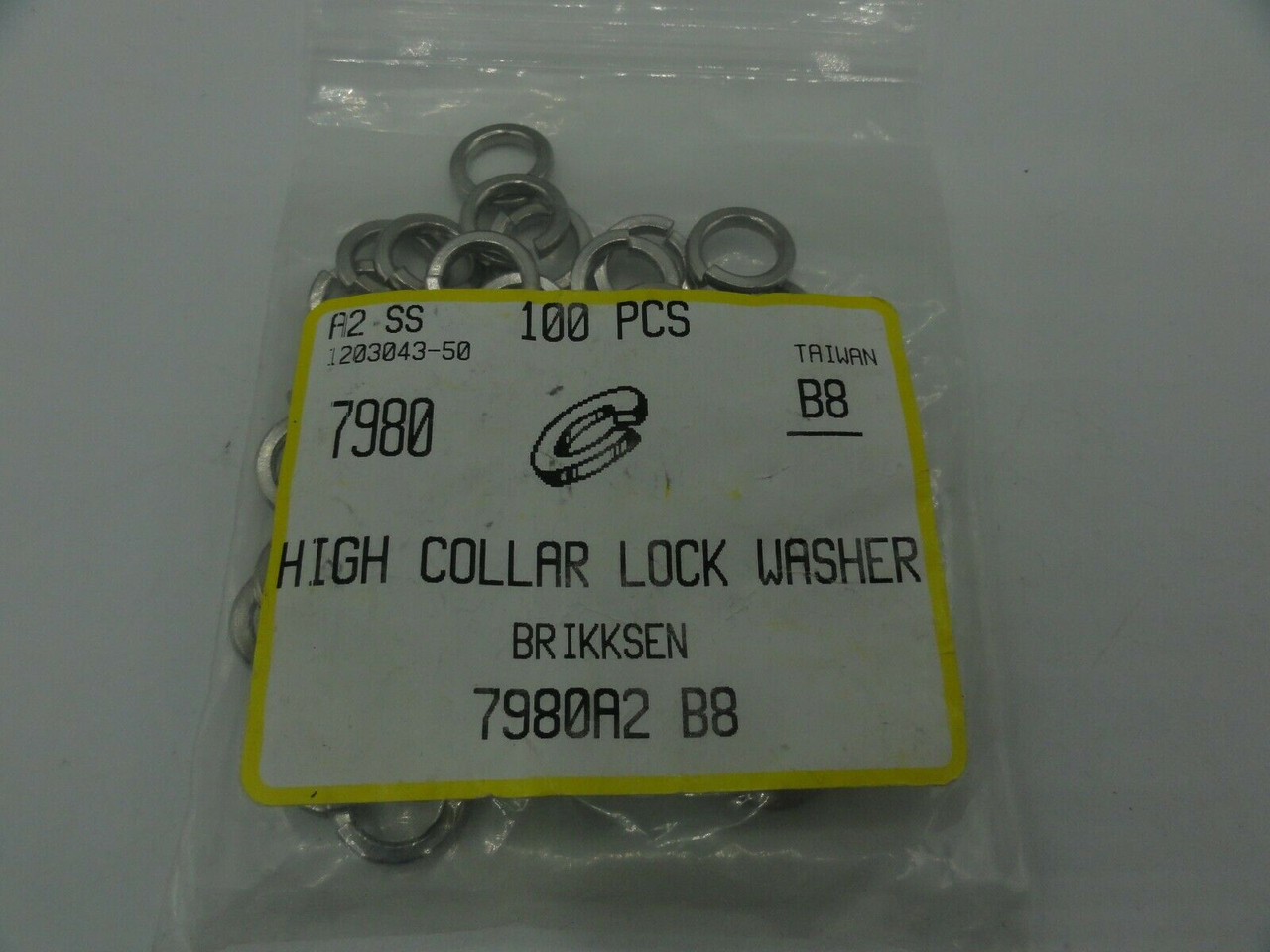 (49) Brikksen A2 Stainless Steel High Collar Lock Washers 7980A2 B8