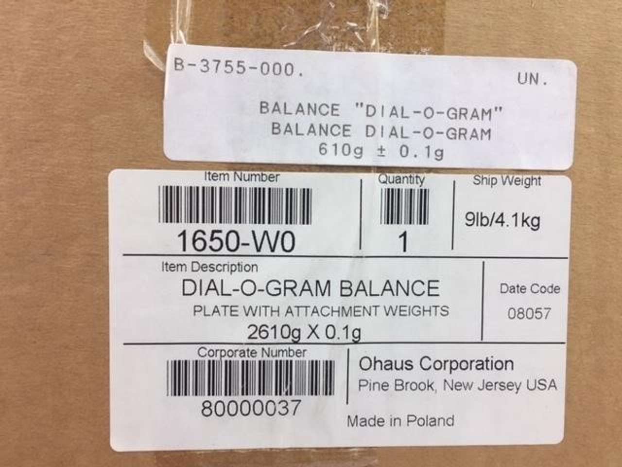 Ohaus 1650-W0 610G Capacity Dial-O-Gram Balance Triple Beam Balance, 610 g x 0.1 g