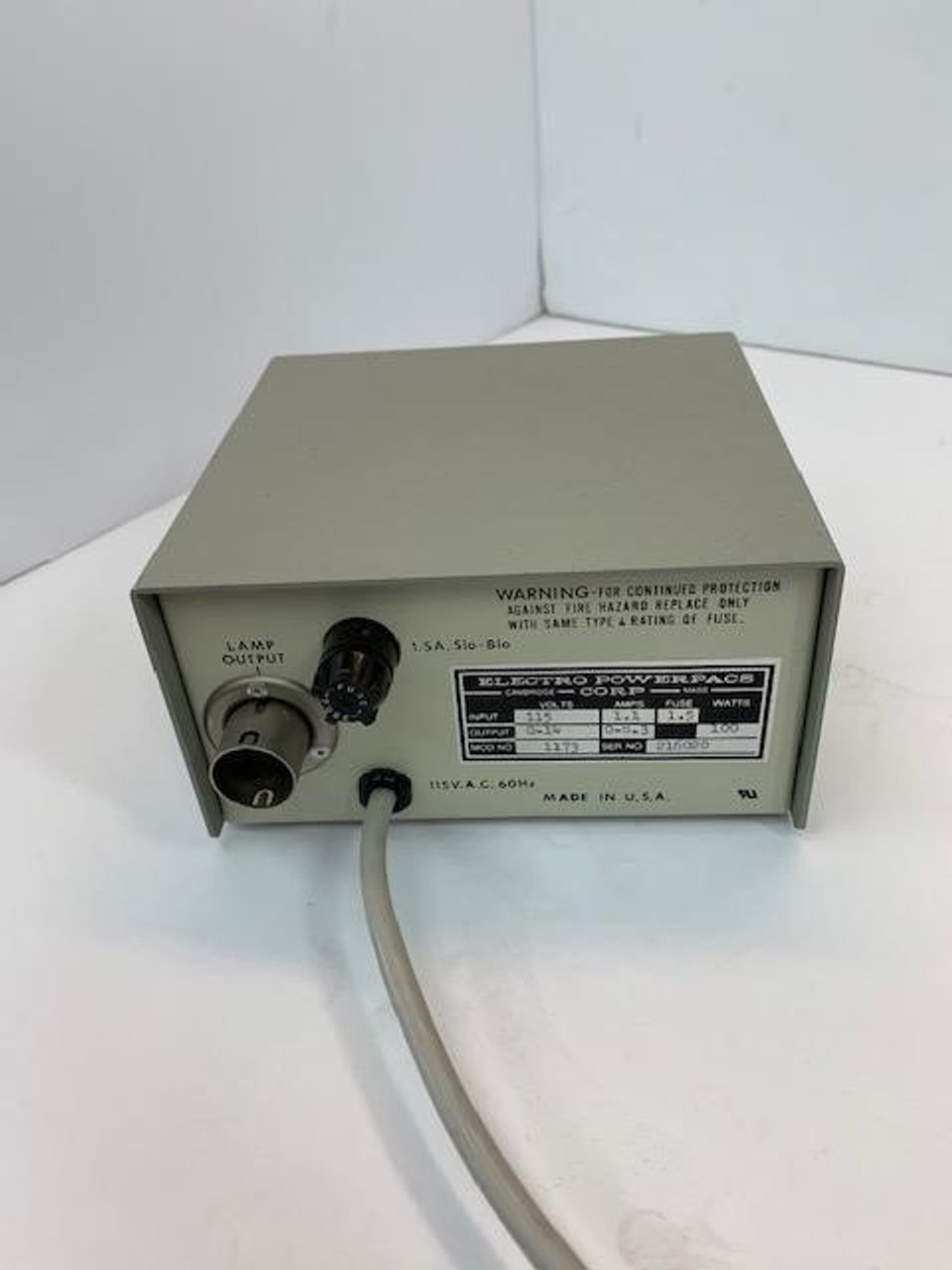 E. Leitz / Electro PowerPace Model 1173 Microscope Power Supply, 8.3-14 Volts