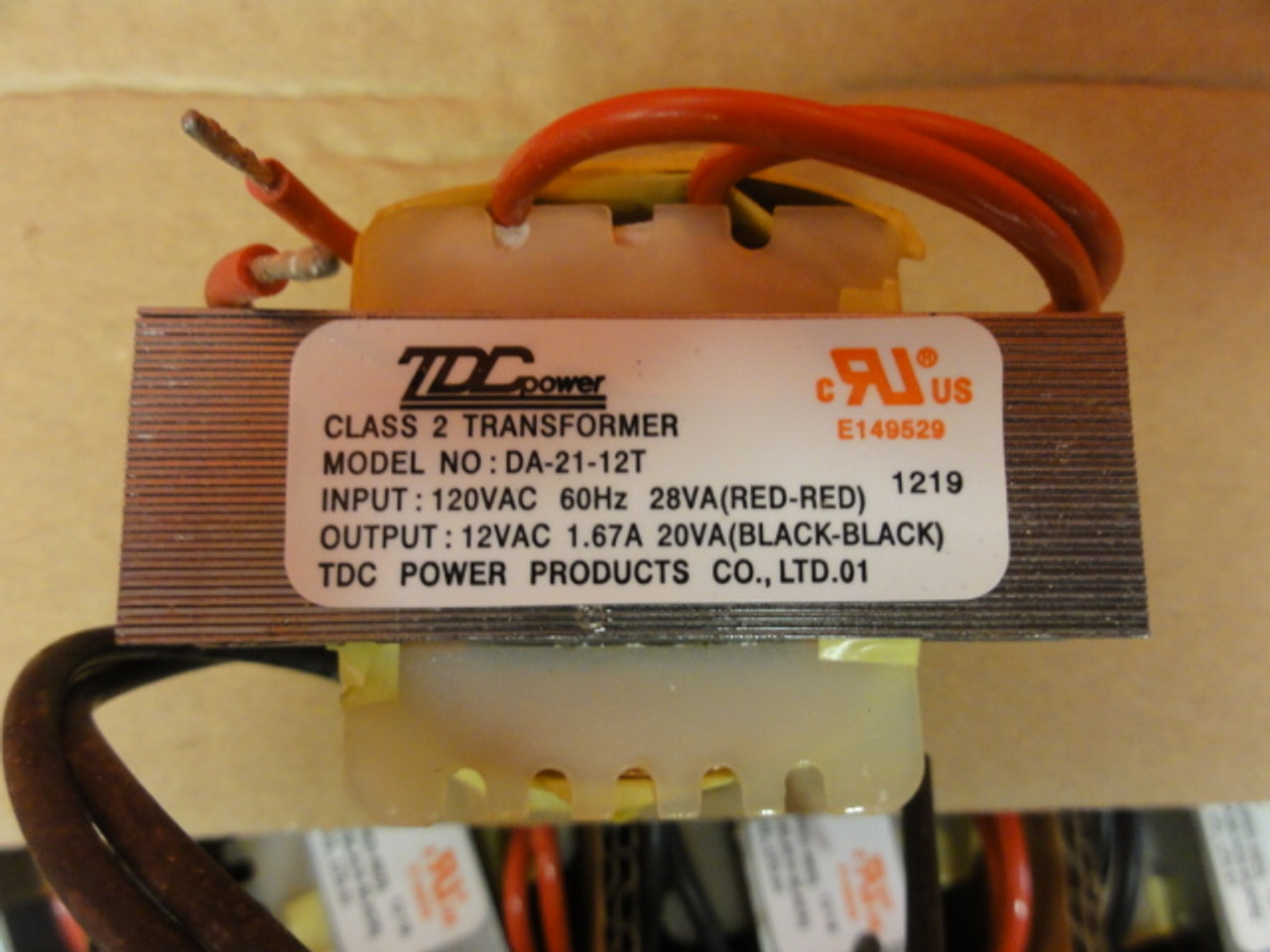 Case of (40) TDC Power Products DA-21-12T Class 2 Transformers