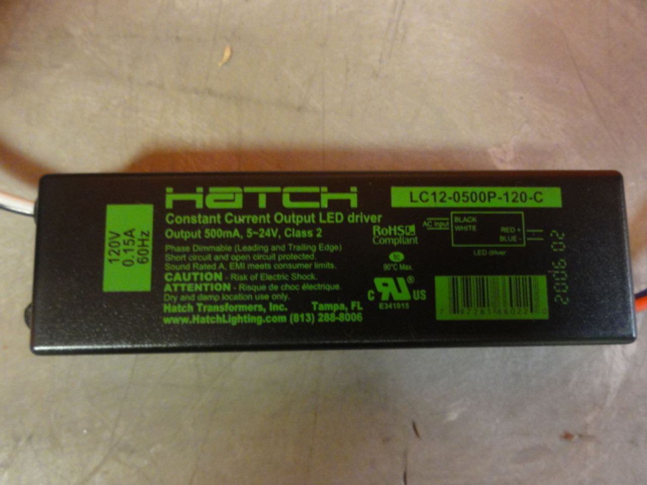 Case of (40) Hatch LC12-0500P-120-C Constant Current Output LED Drivers