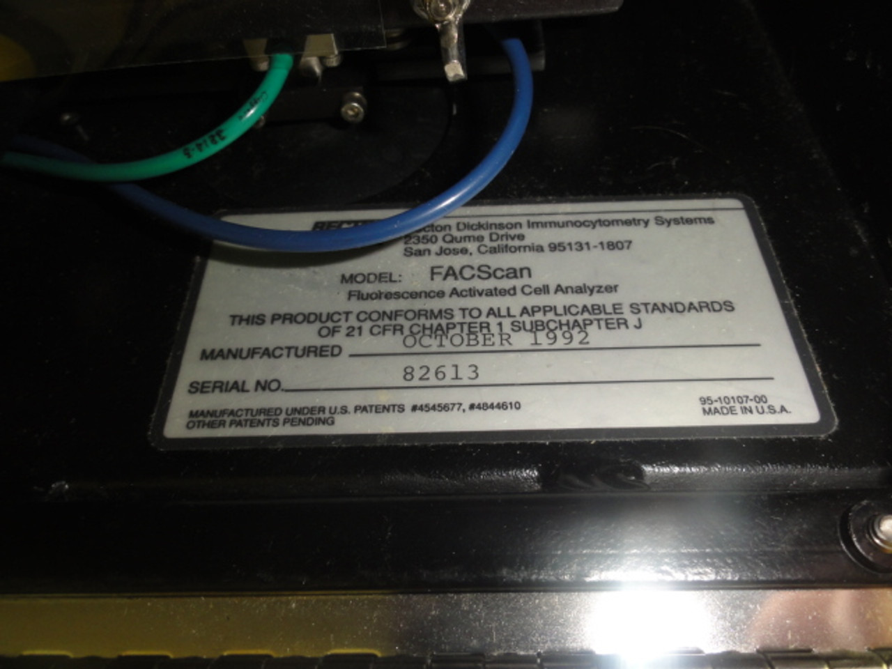 Becton Dickinson FACScan Cytometer Activated Cell Analyzer