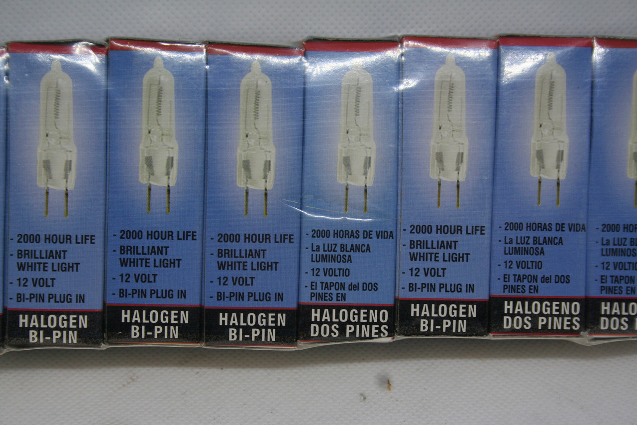 (10) Halogen BI-Pin Q20JC/12V-19 Brilliant White Lights, 2000 Hour