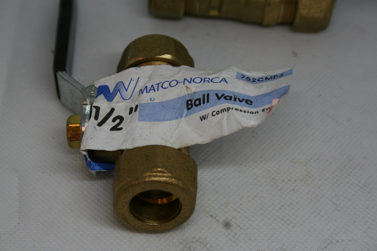 (2) Matco-Norca 752CMP3 Ball Valves, 1/2"