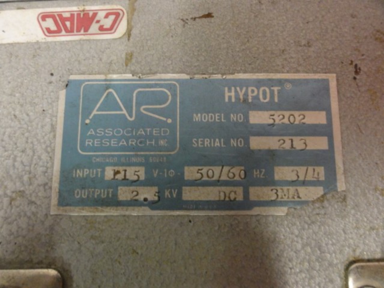 Associated Research Inc. Model 5202 Junior HYPOT Tester