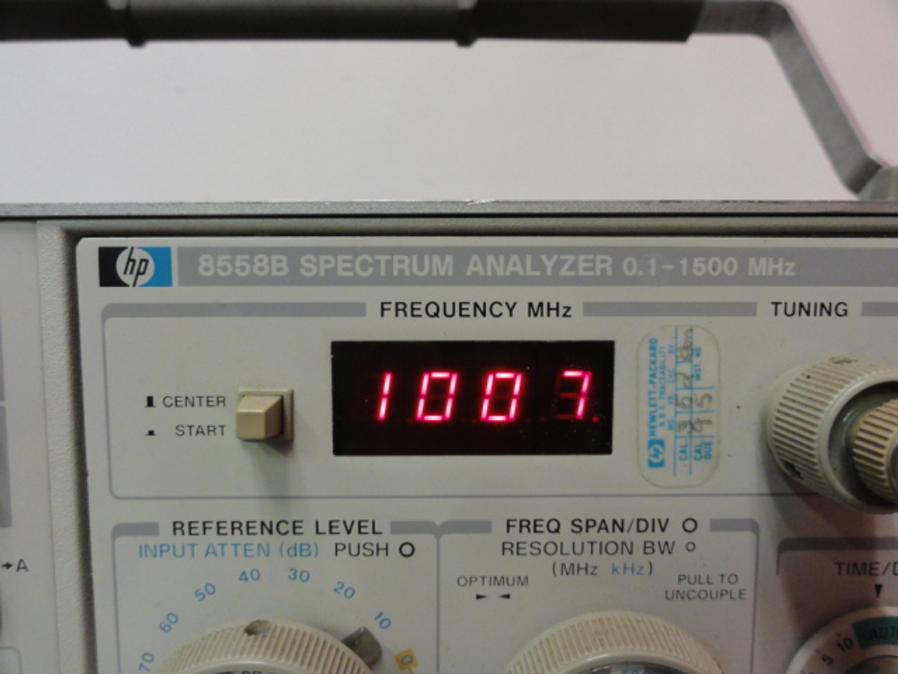 HP 853A Spectrum Analyzer Display w/ Module 8558B 0.1-1500 MHz