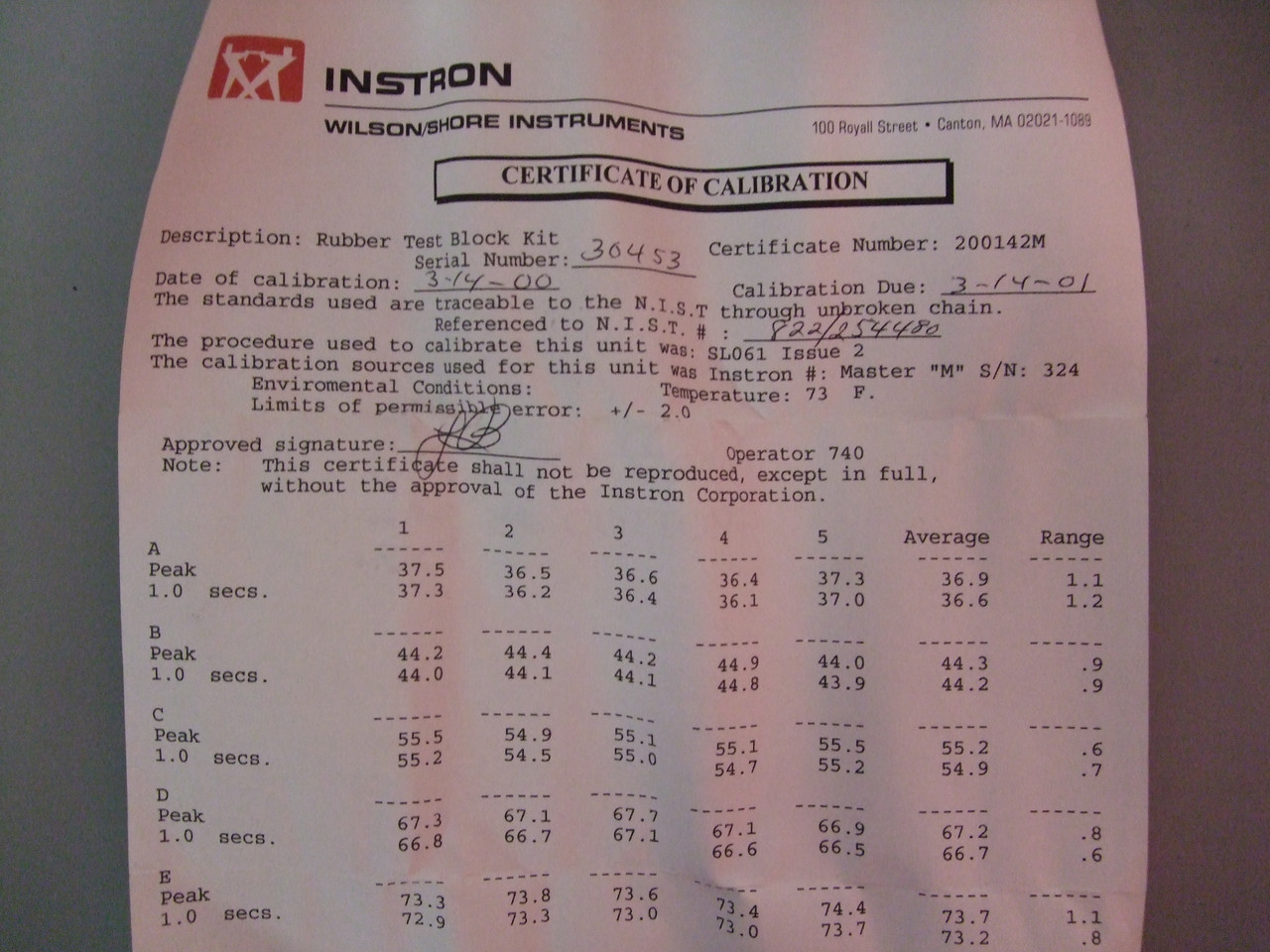 Shore Instruments 7 Block Durometer Test Kit