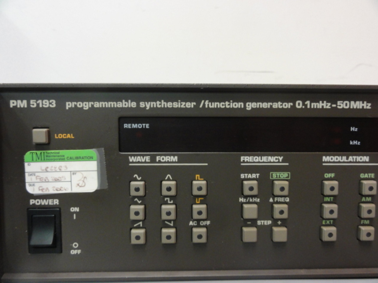 Philips PM5193 Programmable Synthesizer/Function Generator, 0.1 MHz - 50 MHz