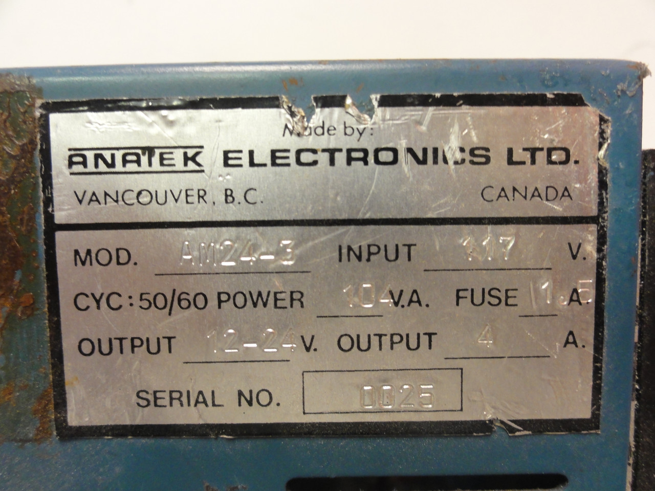 Anatek Electronics LTD. Am24-3 Power Supply