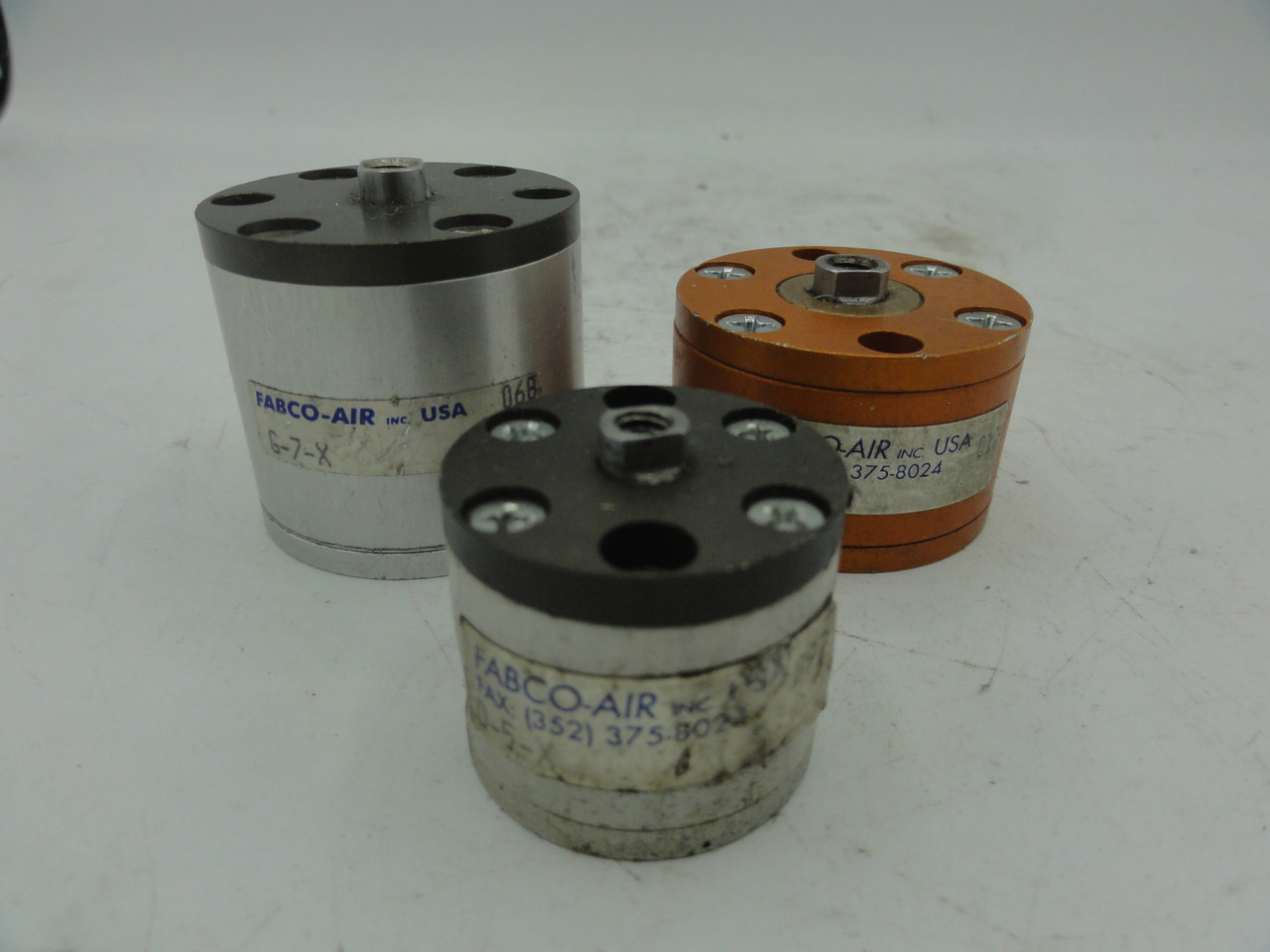 (Lot of 3) Fabco-Air Cylinders, D-5-X, D-7-X, G-7-X