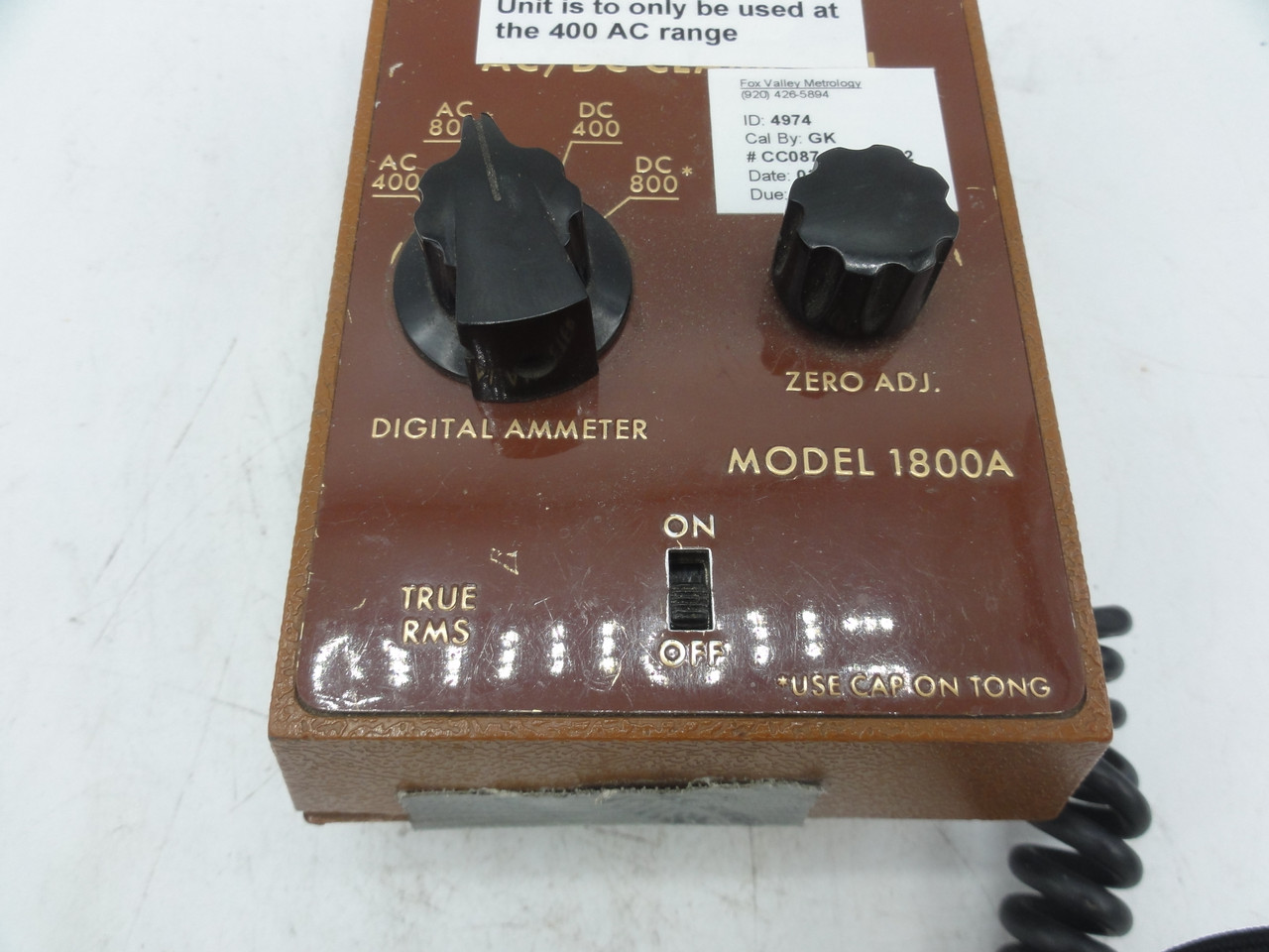 Vintage Pacer Industries 1800A Clamp-On AC DC Digital Ammeter