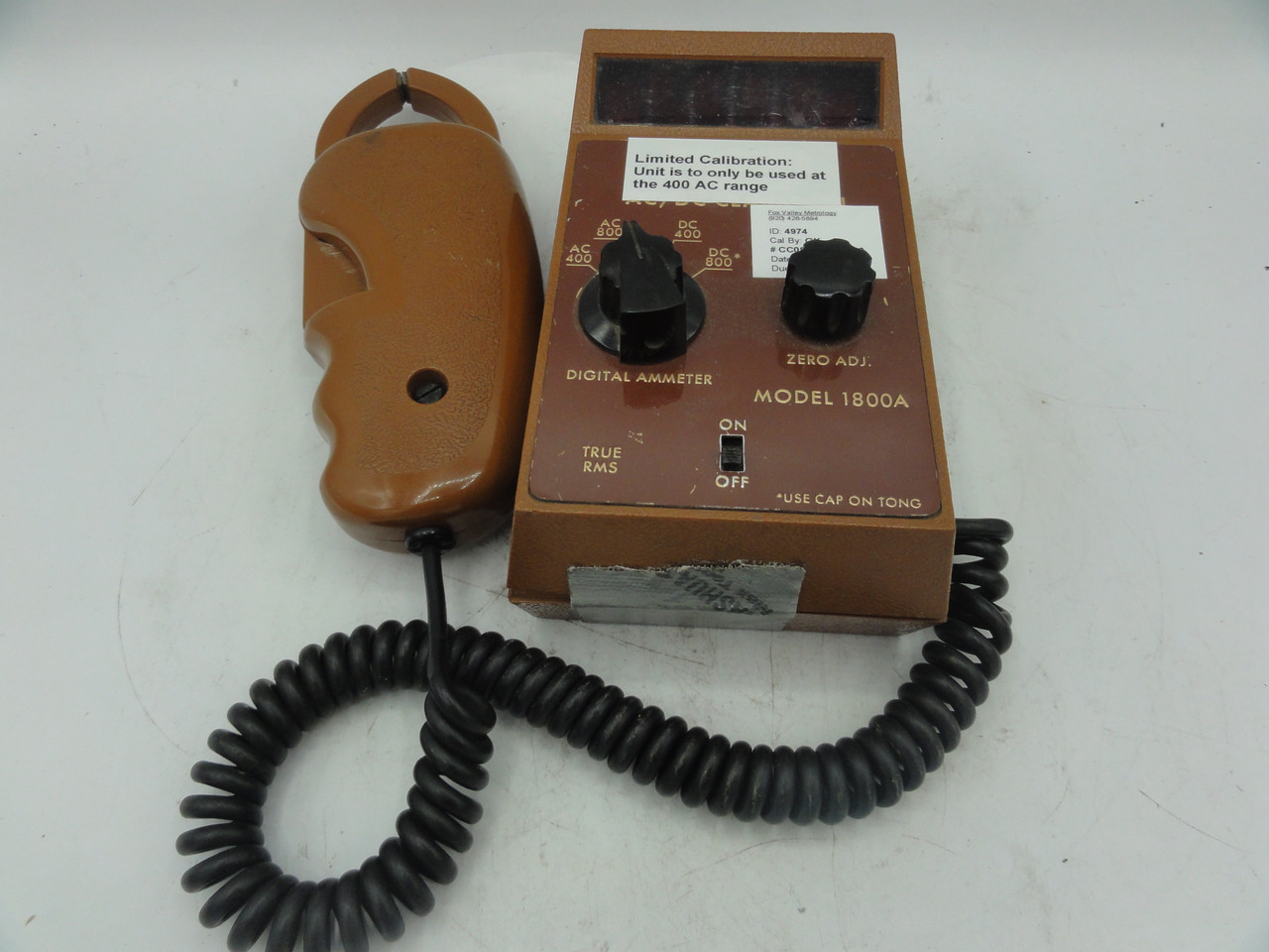 Vintage Pacer Industries 1800A Clamp-On AC DC Digital Ammeter