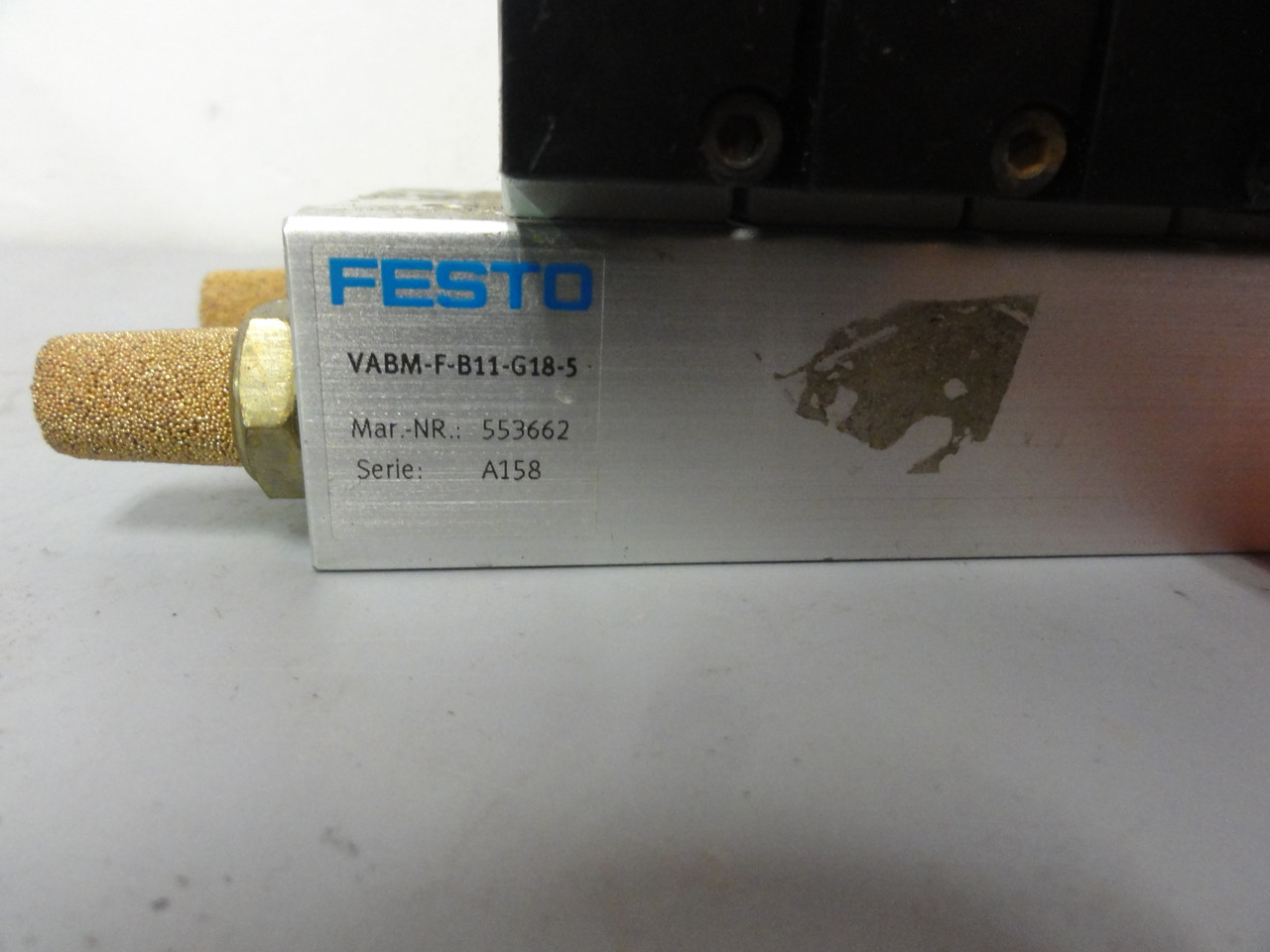 Festo VABM-F-B11-G18-5 with five VUVE-FL-M52-M-G18-1C1 Solenoid Valves