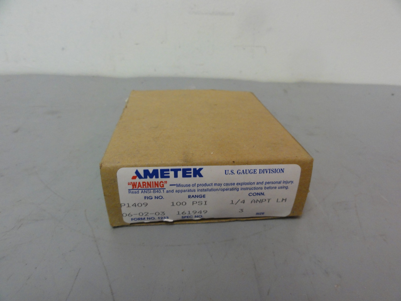 Ametek P1409 USG Test Gauge 0-100 PSI- New (Open Box)