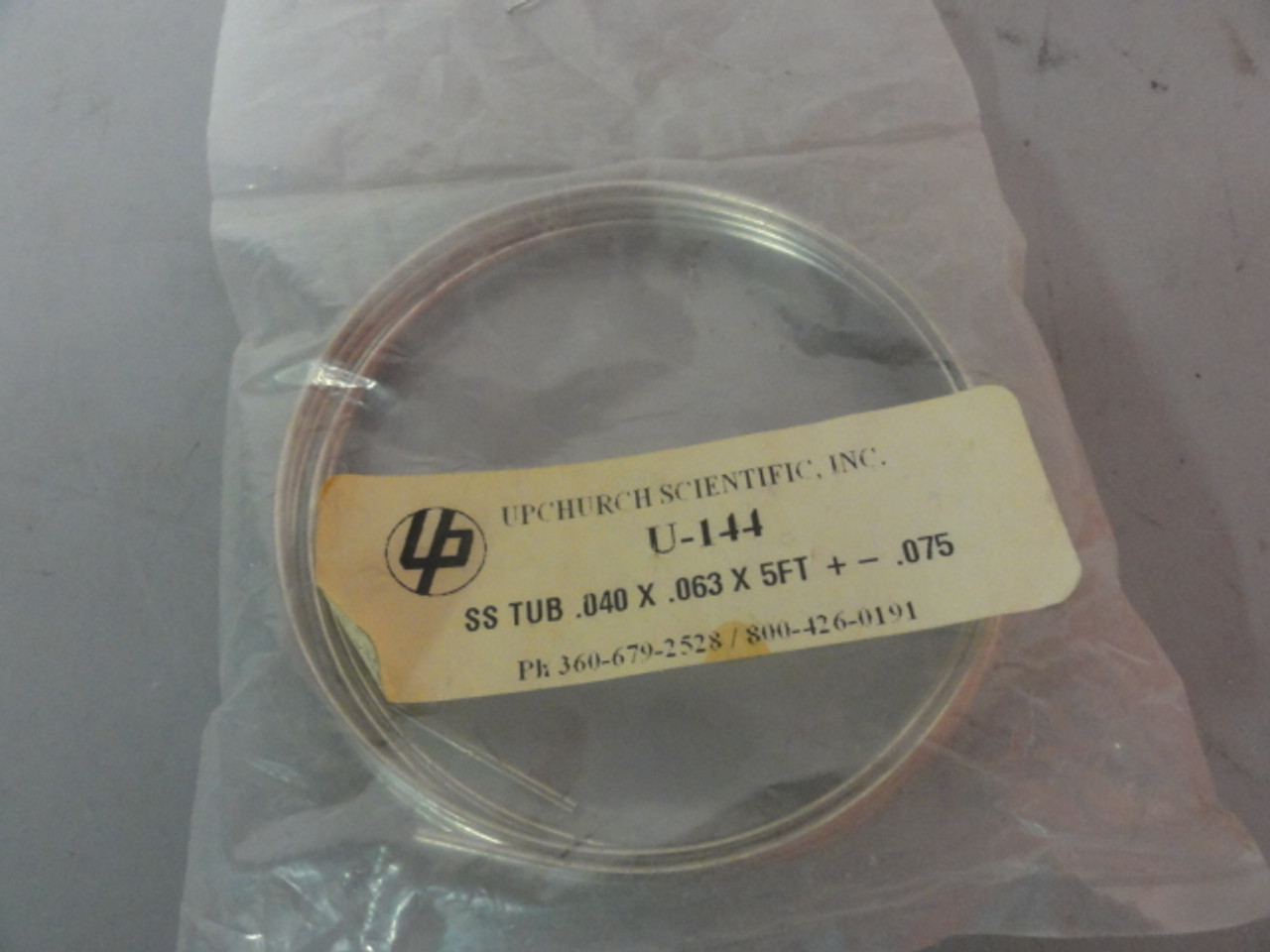 Upchurch Scientific U-144 SS Tube .040x.063x5Ft- New (Unopened)