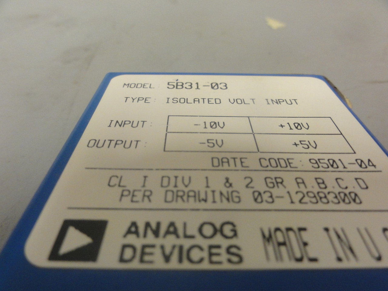Analog Devices SB31-03 Isolated Volt Input- New (Open Packaging)