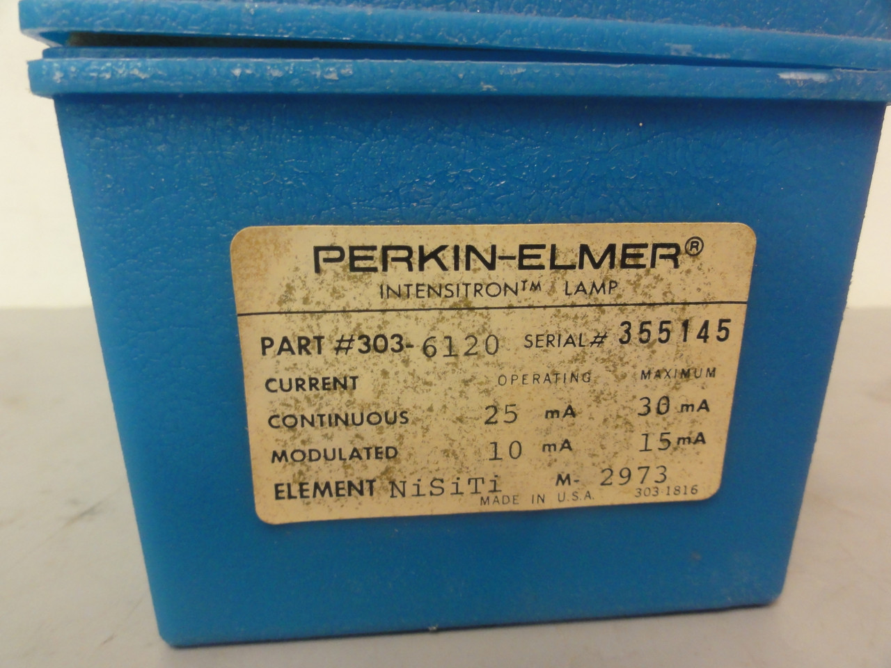 Perkin Elmer Intensitron Lamp 303-6120 Element Ni Si Ti