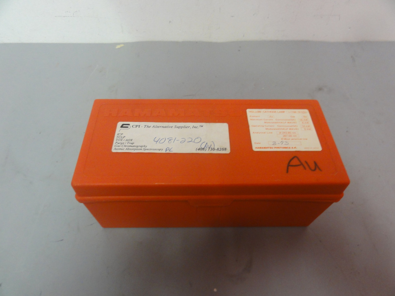 Perkin Elmer Intensitron Lamp Element Au