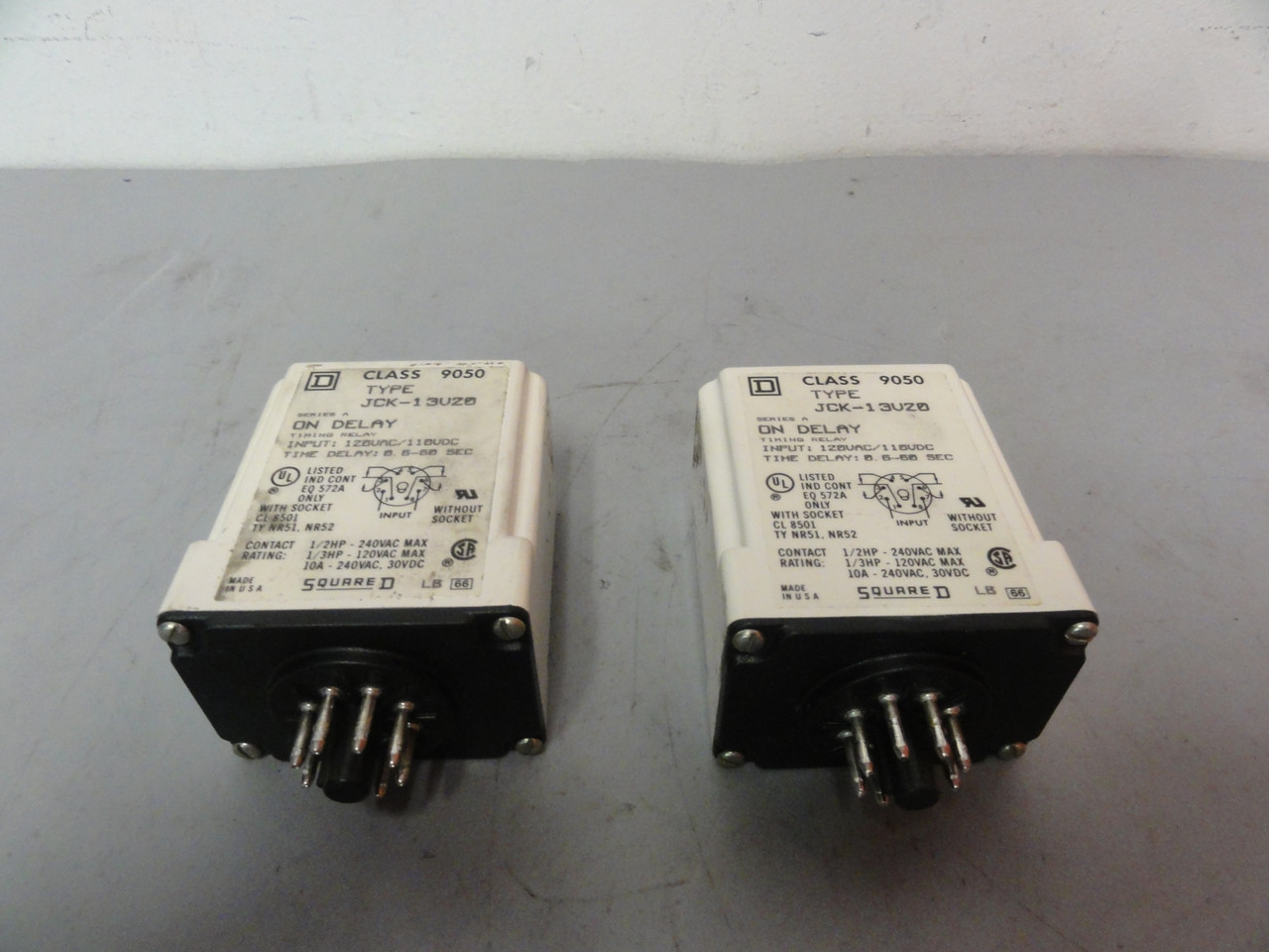 Square D Solid State Timing Relay Class 9050 Type JCK13V20 Series A (Lot of 2)