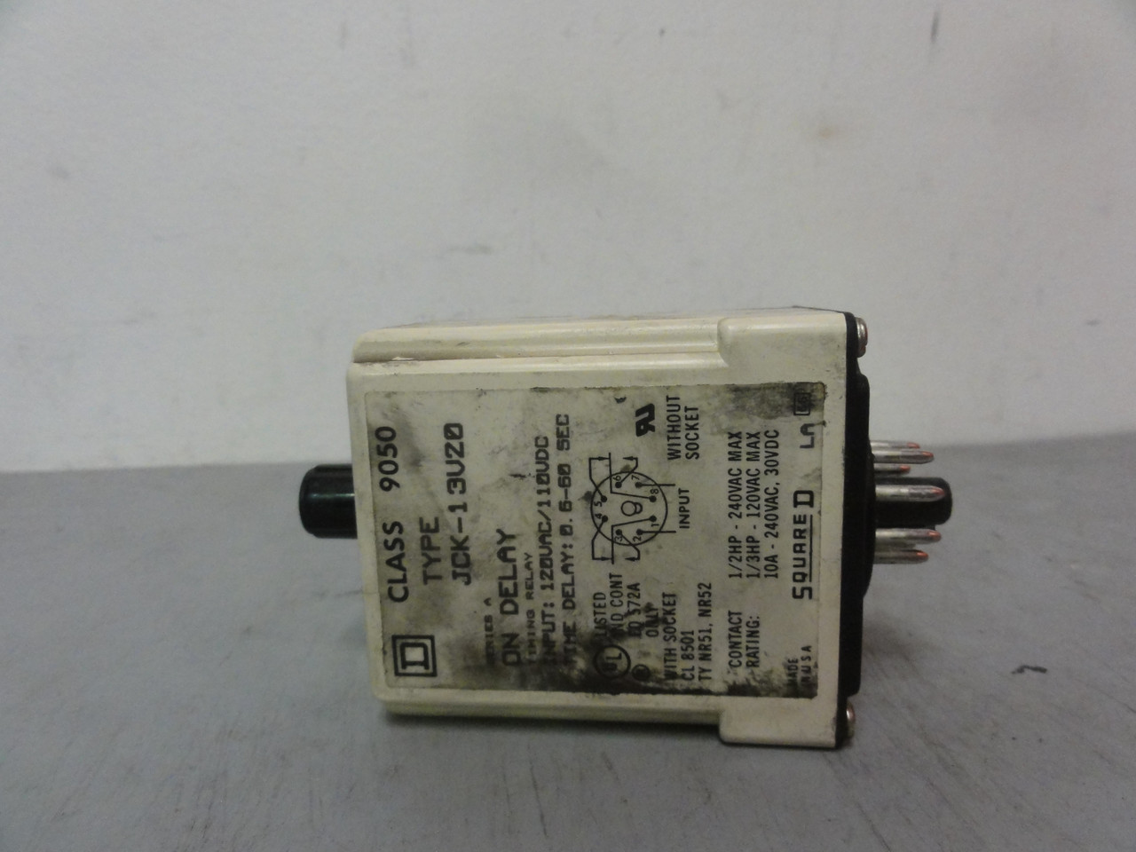 Square D Class 9050 Type JCK13V20 Solid State Timing Relay