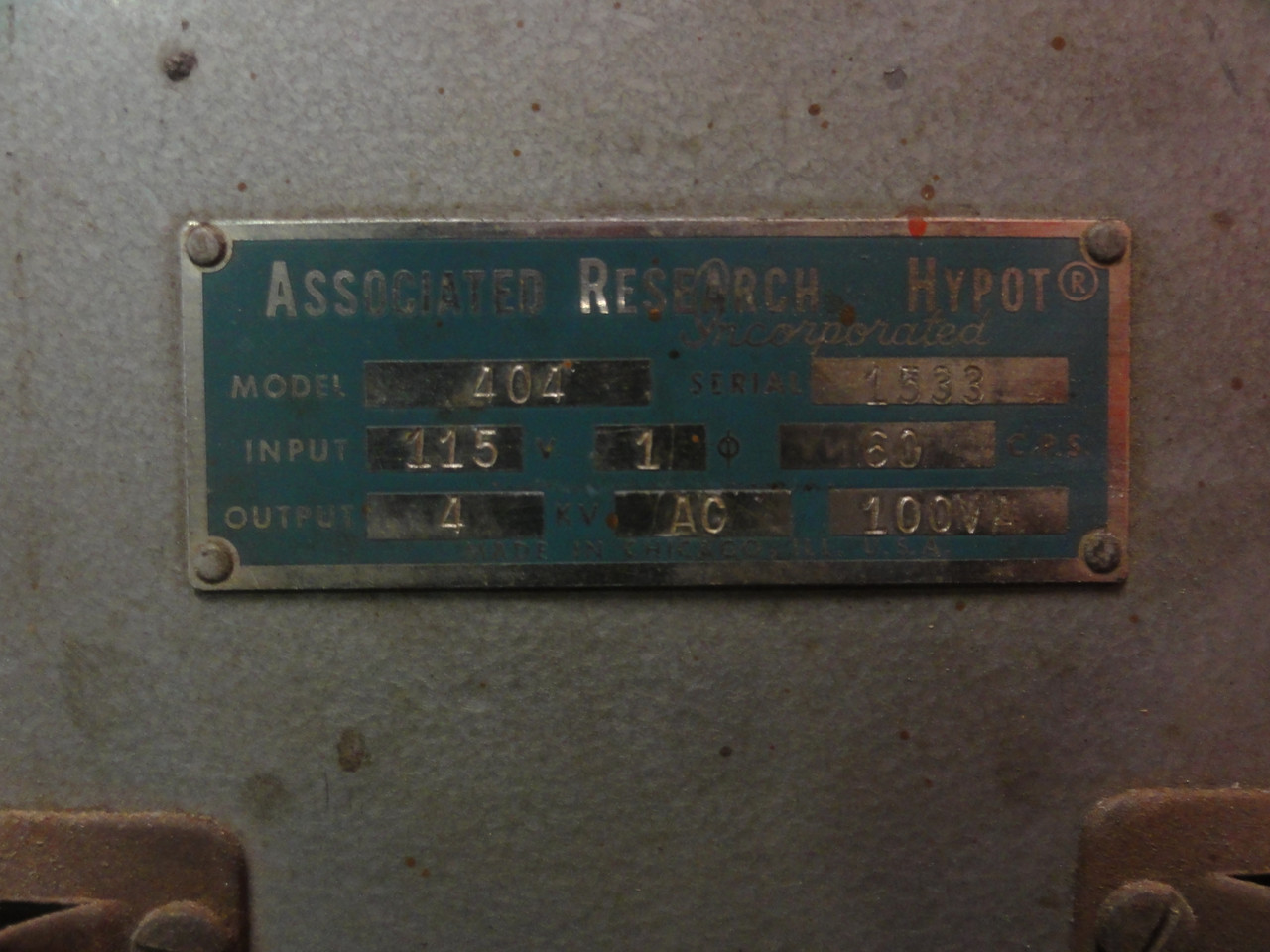 Associated Research Inc. Model 404 Hypot Tester