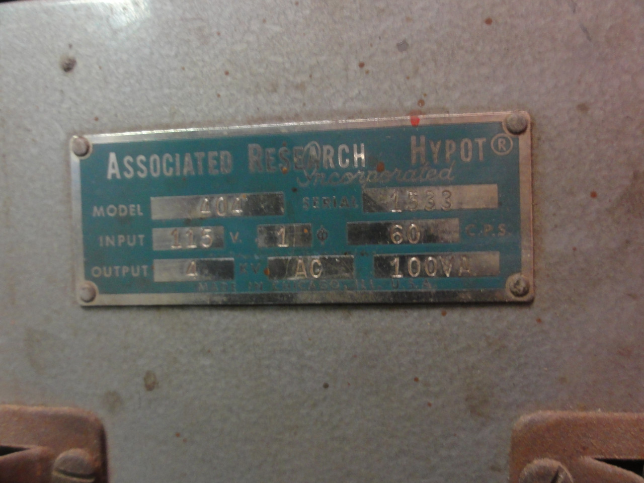 Associated Research Inc. Model 404 Hypot Tester
