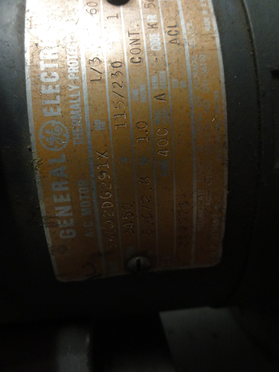 GE AC Motor 5KC42DG291X With Cincinnati PB 8S High Pressure Blower