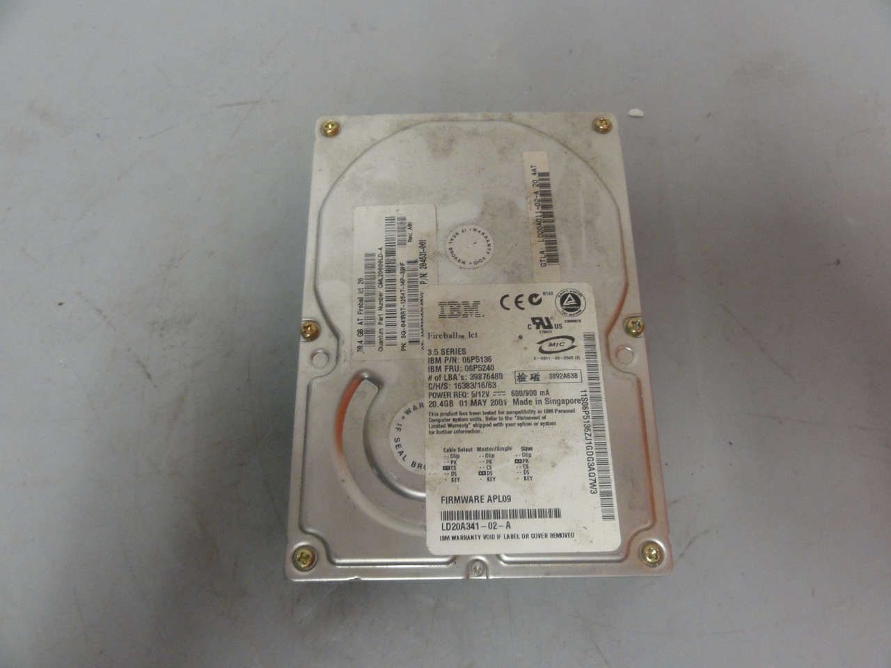 IBM 06P5136 20.4 GB IDE Hard Drive 3.5 Series