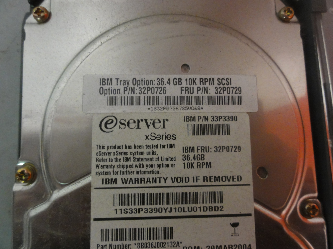 IBM 8B036J0 Eserver 36.4GB HDD SCSI Hard Drive