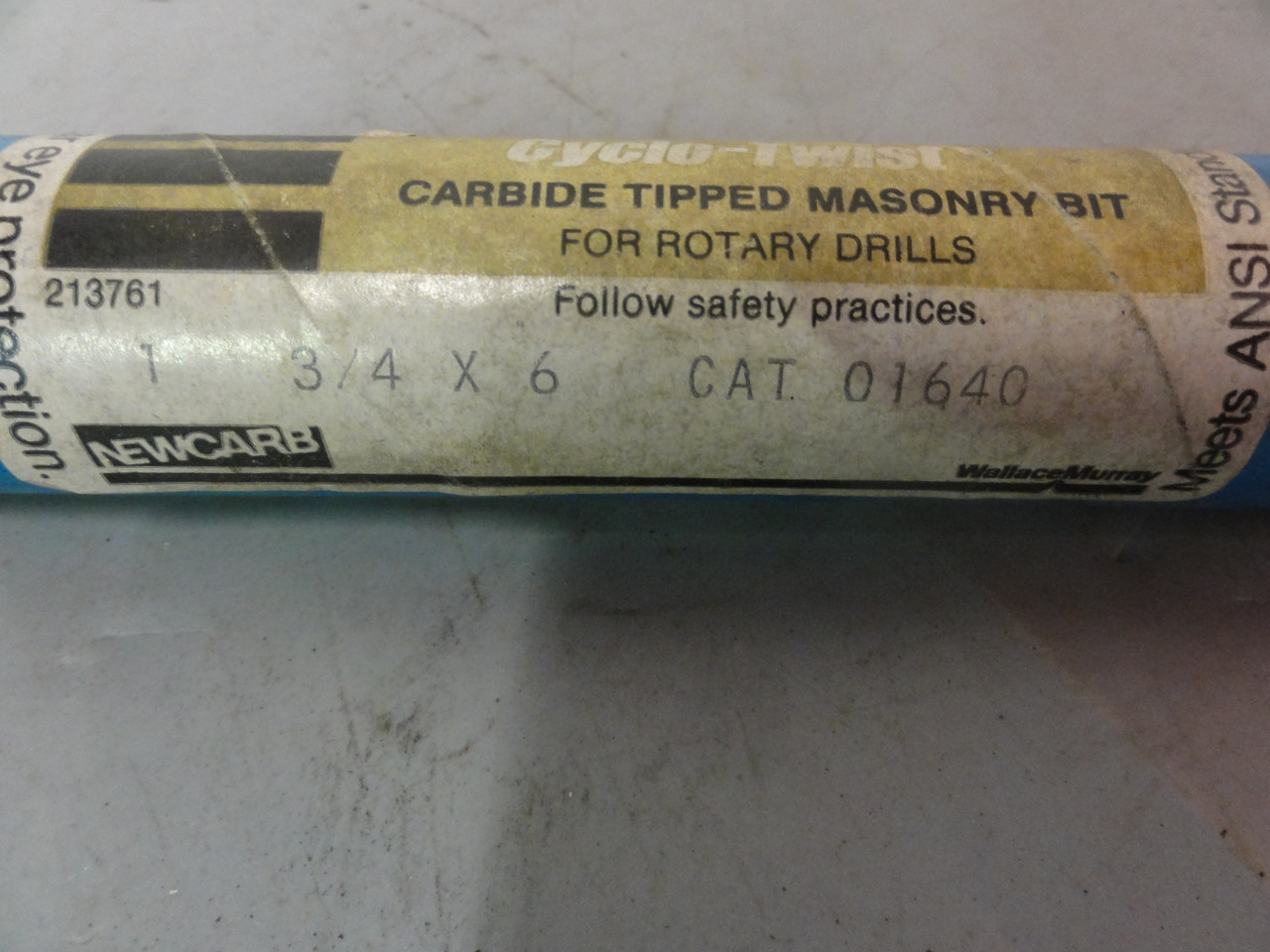 Vintage New England Carbide Cyclo Twist 01640 Carbide Tipped Masonry Bit 3/4 X 6